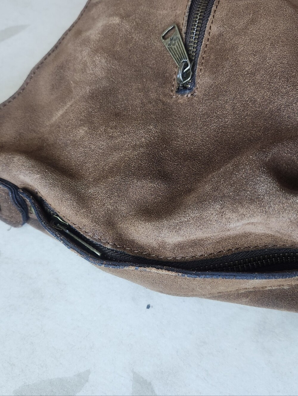 Patricia Nash Brown Suede Stud-Trim Hobo Shoulder Bag - Picture 3 of 6